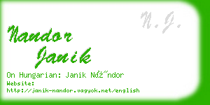 nandor janik business card